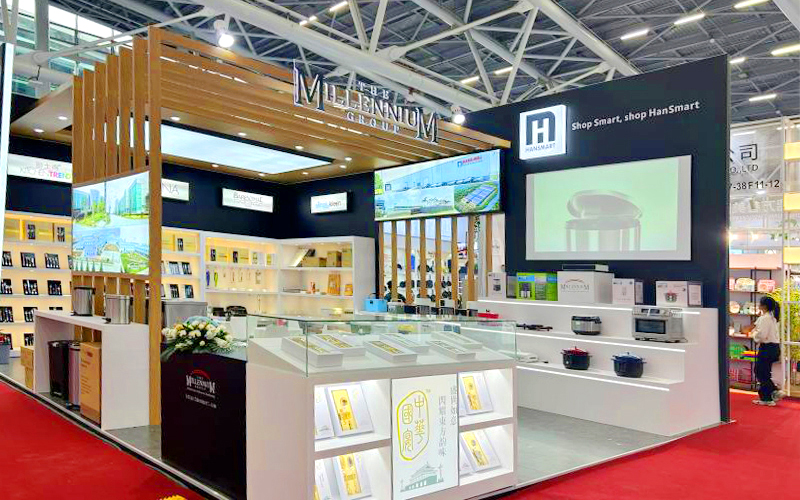 厨具展展台设计搭建方案:用原木肌理营造生活温度